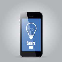 Wall Mural - the idea of start up against the phone vector illustration