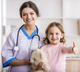 Poster - Little girl in a doctor