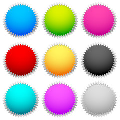 Poster - Starburst / flash shapes (in 9 color)