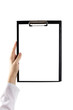 © Roman Motizov - Female doctor's hand holding medical clipboard with blank sheet