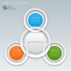 Wall Mural - Interlocking White Rings #Vector Graphic
