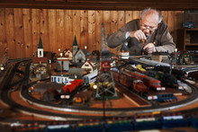 Senior At The Model Railroad