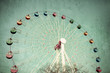 Colorful Giant ferris wheel against, Vintage style