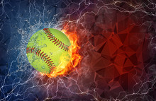 Baseball Ball In Fire And Water