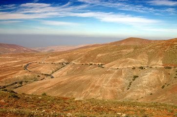 Central Fuerteventura, Canary Islands, view north from Mirador d