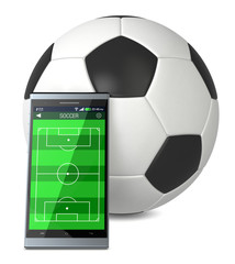 Wall Mural - soccer and new communication technology