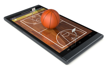 Wall Mural - basketball and new communication technology