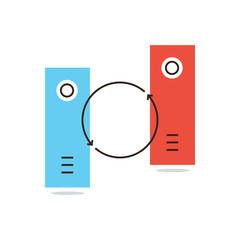 Aufkleber - Data synchronization flat line icon concept