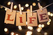 Life Concept Clipped Cards and Lights
