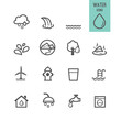 Set of water icons. Vector illustration.
