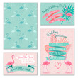 Flamingo wedding invitation cards