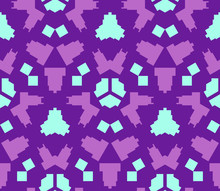 Purple Violet Blue Color Abstract Geometric Seamless Pattern.