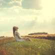 © VectorART - beautiful girl in a dress greeted the dawn