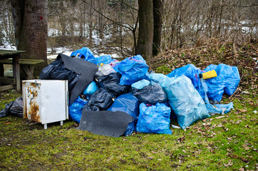 Garbage in the forest