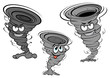 Cartoon tornado and cyclone characters