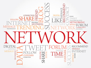 Wall Mural - Network word cloud, business concept