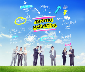 Wall Mural - Digital Marketing Branding Strategy Online Media Concept