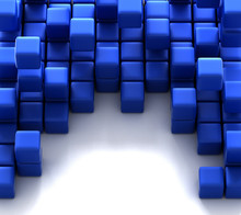 3d Illustration Of Blue Cubes