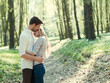© VectorART - beautiful young couple kissing in the park in spring