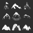 Mountains vector collection, hand drawn mountain set