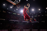 Fototapeta Sport - red Basketball player in action