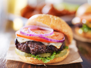 Sticker - cheeseburgers with wings and beer