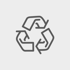 Poster - Recycle symbol thin line icon