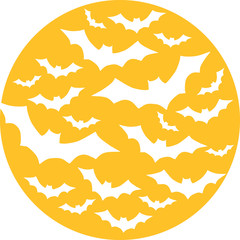 Wall Mural - Yellow moon with bats