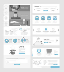 Wall Mural - Flat website navigation elements with banners and concept icons