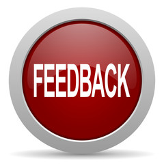 Fototapete - feedback red glossy web icon