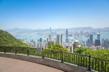 Wall Mural - Hong Kong, view of the city and the bay from Victoria Peak