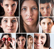 © exclusive-design - Faces of a Young Woman in a Collage Style