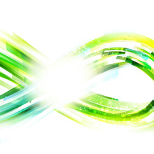 Infinity Blue And Green Drawing With Lighting Effect
