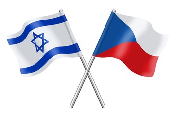 Wall Mural - Flags: Israel and Czech Republic