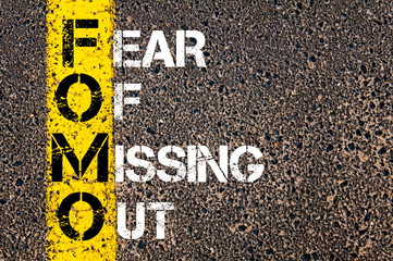 Wall Mural - Social Media Acronym FOMO as FEAR OF MISSING OUT