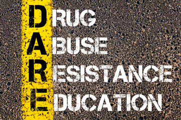 Wall Mural - Acronym DARE as DRUG ABUSE RESISTANCE EDUCATION