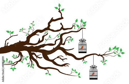 drzewo-z-klatkami-ptakow-wektorowa-ilustracja