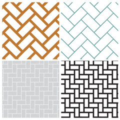 Poster - Set of rectangle weave overlap vector pattern background