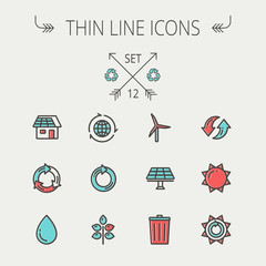 Poster - Ecology thin line icons