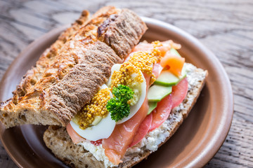 Sticker - Sandwich with salmon, avocado and eggs