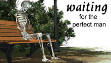 Skeleton Sitting On Park Bench Under A Tree