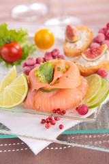 Canvas Print - salmon and canape