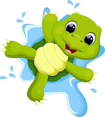 Wall Mural - Cute turtle cartoon