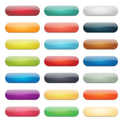 Wall Mural - glossy rounded web buttons set