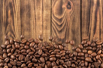 Poster - White. Coffee beans as a background isolated on white