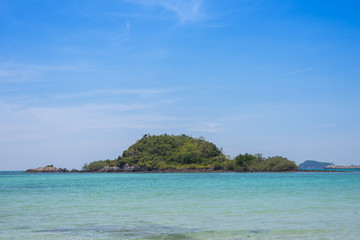 Island and beautiful blue sea