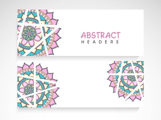 Wall Mural - Website header or banner set with floral design.