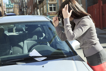 woman unhappy ticket