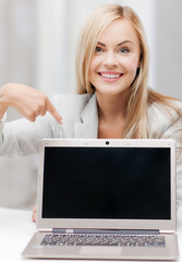 Sticker - businesswoman with laptop computer