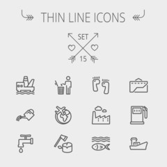 Sticker - Ecology thin line icon